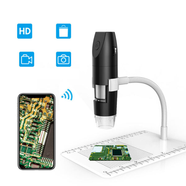 Inskam316 Portable HD 1080P 1000x WiFi Digital Microscope with Snake Tube Bracket Angle and Height Adjustable Support PC/WiFi Model Switch USB Microscope For IOS Android PC