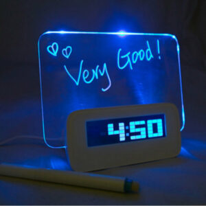 MOSEKO Fluorescent Message Board Digital LED Alarm Clock Calendar Night Light Modem Alarm Backlight Desk Clock With USB Cable