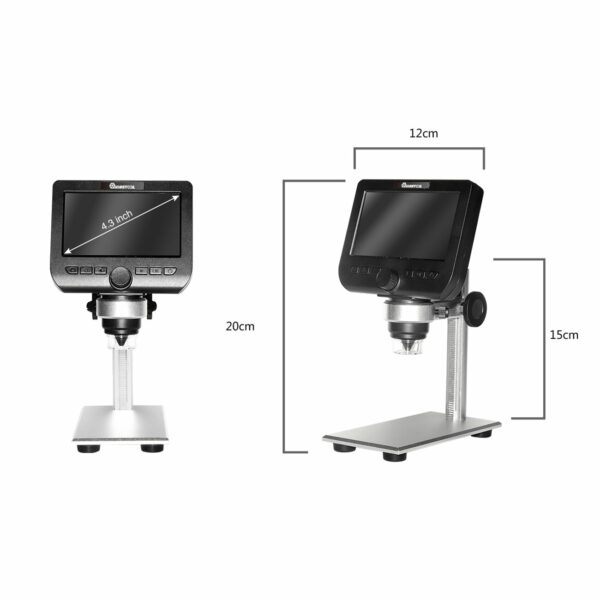 MUSTOOL G610 WIFI 2MP 4.3inch LCD Microscope Support IOS Android System Built-in Rechargeable Battery & 8 Adjustable Leds with Metal Stand