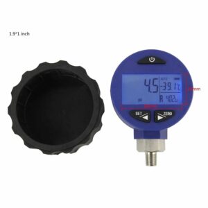 PG-30Pro Blue Refrigeration HVAC Digital Pressure Gauge for 87+ Refrigerants with Backlight -14.5-500 PSI 1/8'' NPT