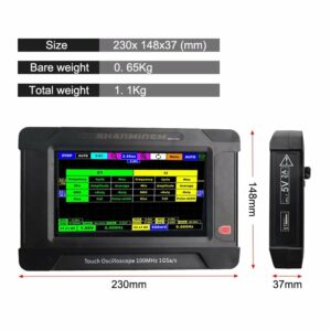 SMT01002 Dual Channel Touch Screen Oscilloscope 100M Bandwidth SMT01002S Dual Channel Oscilloscope + Single Channel Signal Generator