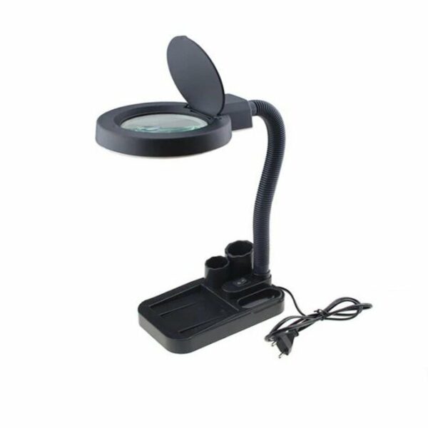 SUNSHINE 110V/220V Universal Glass Lens LED Desktop Magnifier 5X 10X Magnified Desktop Magnifying Glass Repair Tool With 40 LED Bracket