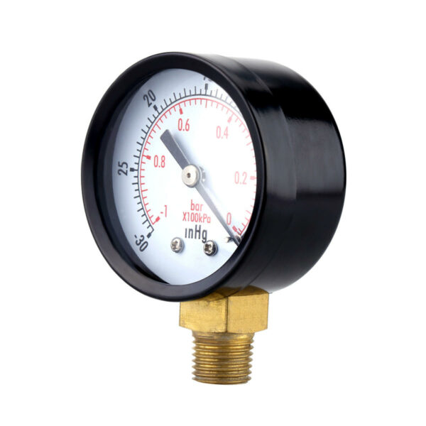 TS-50-1+1 0~-30inHg 0~-1Bar Presuure Manometer 50mm Mini Air Vacuum Pressure Gauge Meter Manometer