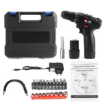 12/18V Universal Cordless Electric Drill Rechargeable Hand Drill 2 Lithium Battery With Accessories Case