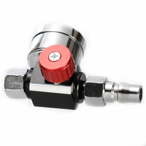 1/4'' Mini Air Regulator Valve Pressure Gauge Trap Adjustable w/Nozzle