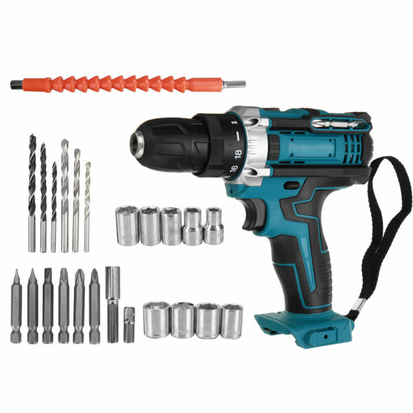 2000rpm Impact Drill Driver Rechargeable Electric Screwdriver Portable Wood Metal Drilling Tool w/ 1pc Battery