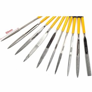 10pcs Diamond Mini Needle File Set Polishing Tools 150 Grit Sharpening Tool for Metal Glass Aluminum