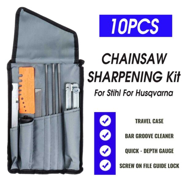 10x Chain Saw Sharpening File Filing Kit Files Tool Chain Sharpener For Husqvarna