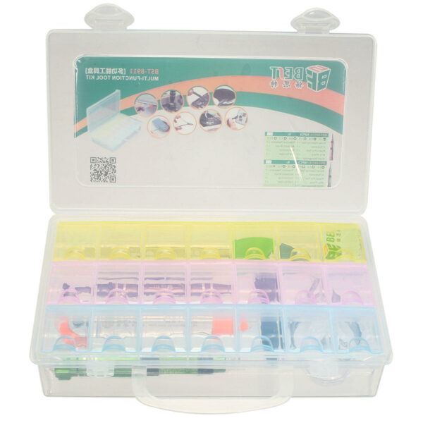 12 in 1 Alloy Material Multi Function Tools Box With Parts Storage Box 20x153x53mm