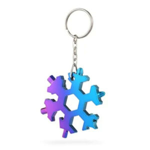 15-in-1 Stainless Multi-function with Snowflake Shape Keychain Screwdrivers Bottle Opener Hex Wrench