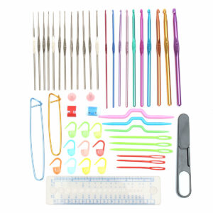 31PCS/SET Crochet Hooks Knitting Knit kit with Gauge Steel Hooks Yarn Needle Pin Tools Kit