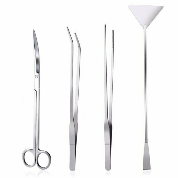 3/4/5Pcs Aquarium Fish Tank Tools Scissors Tweezers Aquatic Stainless Trim Tool