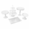 5Pcs/set Crystal Metal Cake Holder Cupcake Stand Plates Birthday Wedding Decorations