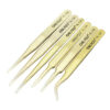 6Pcs BGA Precision Golden Sanding ESD Tweezers Set Stainless Steel Anti-static Tweezers Repair Tool