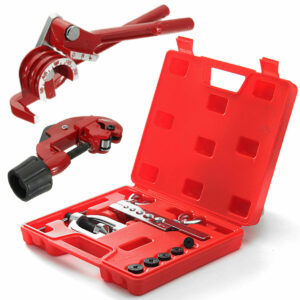 9pcs Brake Pipe Flaring Kit Fuel Repair Tool Set Tube Bender Cutter Storage Box