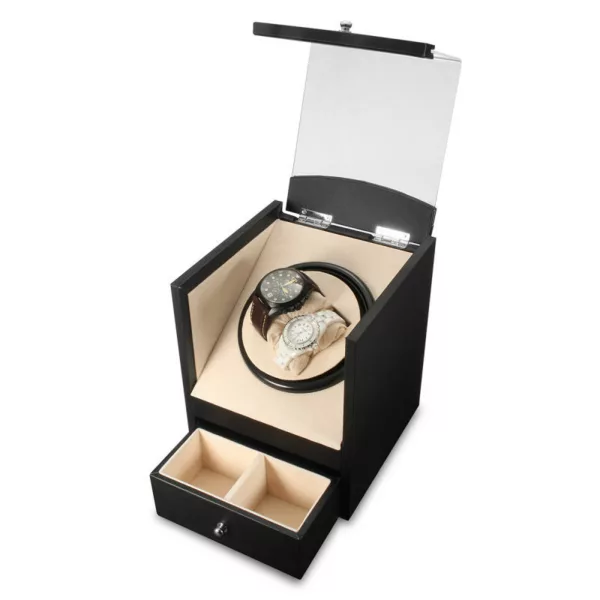 AC100-240V Automatic Watch Winder Rotator Storage Case Display Box Organizer 2+2 Mechanical