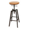 Adjustable Bar Chairs Wood Iron Counter Stool Retro Industrial Rotating Lift Bar Decorations