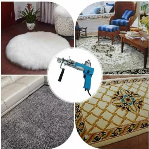 Electric Carpet Hand Tufting Guns Cut Pile / Loop Pile Weaving Flocking Machine