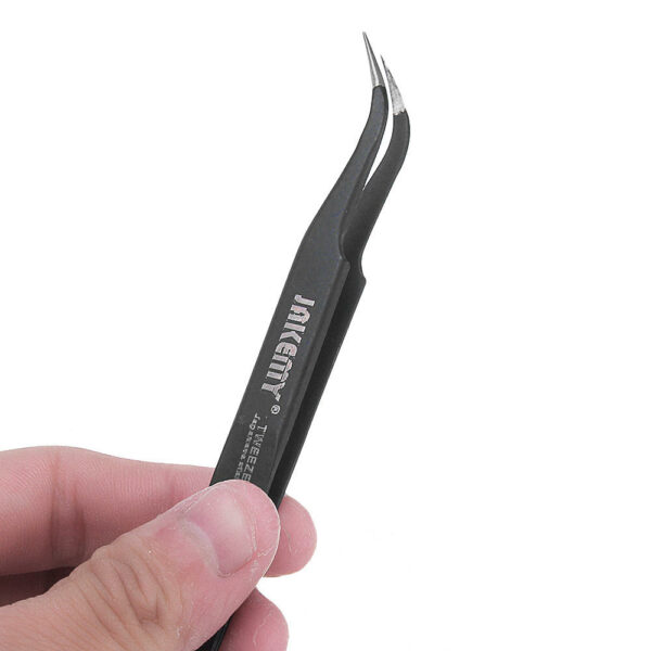 JAKEMY JM-T7-15 Stainless Steel DIY Electronic Curved End Tweezer Forceps Maintenance Tools