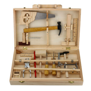 Kid Wooden Storage Toy Tool Set ToolBox DIY Educational Bench Learning Role Play