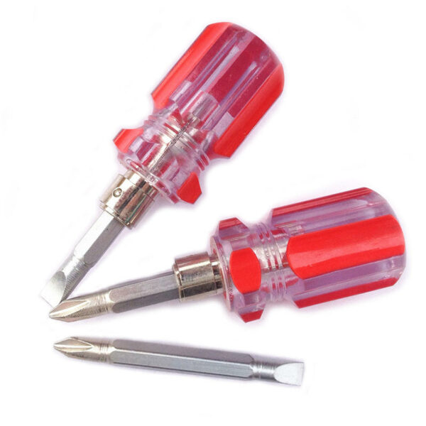 Mini Bidirectional Interchangeable Head Screwdriver Phillips & Flat Tip Screwdriver For DIY Repair Tools