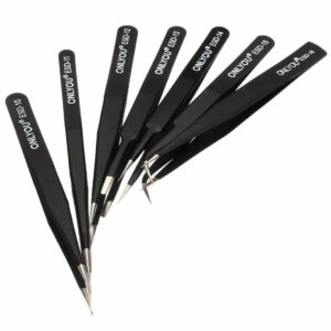 ONLYOU® ESD 7pcs BGA Precision Tweezer Set Anti Static Tweezers Stainless Tweezers