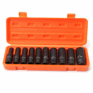 10Pcs 1/2 Inch Drive Deep Impact Metric Socket Set 10-24mm Air Garage Socket Wrench Tool