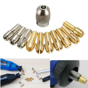 10pcs 0.5-3.2mm 4.3mm Shank Metal Drill Chuck Collet Bits Rotary Tool with Screw