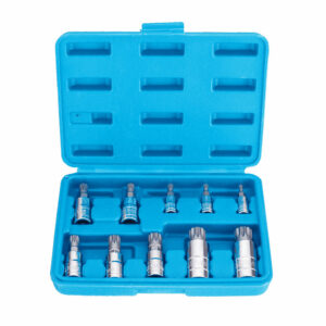 10pcs Red/Blue XZN12 Point Tamper Proof Socket Adapter Set Triple Square Spline Bit Socket