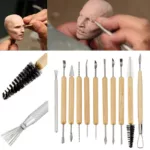 11Pcs Clay Sculpting Set Wax Carving Pottery Tools Shapers Polymer Modeling Wood Handle Set