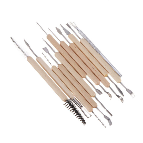 11Pcs Clay Sculpting Tool Kit Sculpt Smoothing Wax Carving Pottery Ceramic Tools Polymer Shapers Modeling Carved Tool