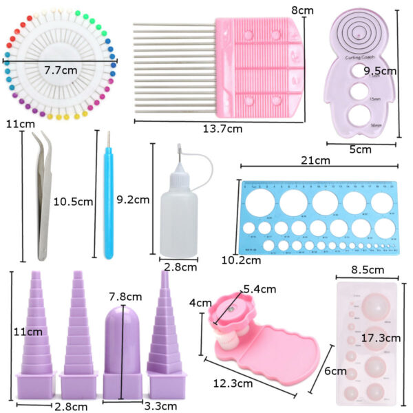 11pcs Paper Quilling Board Mould Crimper Comb Ruler Pins Tools Set DIY Craft Kit