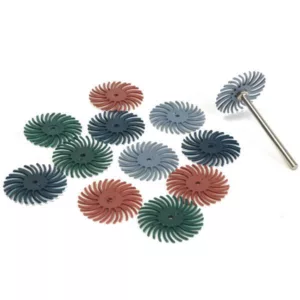 12pcs 1/8 Inch Shank Bristle Brushes 80/120/220/400 Grit Disc Brushes