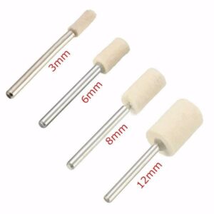 12pcs 3mm Shank Wool Polishing Head Buffing Wheel 3mm/6mm/8mm/12mm For Dremel Rotary Tool