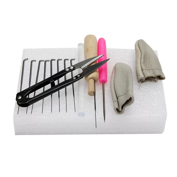 15pcs Kit Wool Felt Tools Needle Felting Starter Kit Mat Scissors Needle