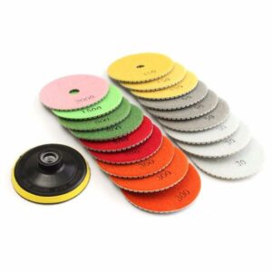 19pcs 4 Inch 30-3000 Grit Diamond Polishing Pads with M16 Backer Pad