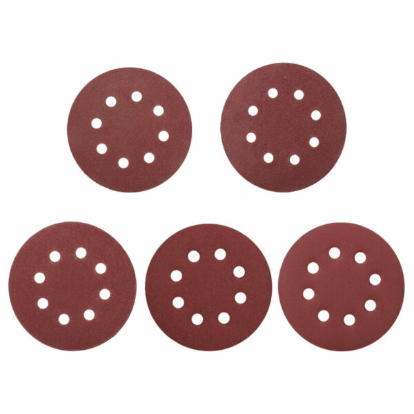 20pcs 5 Inch 8 Hole Sandpaper 60/80/100/120/240 Grit Sanding Disc Polishing Tool