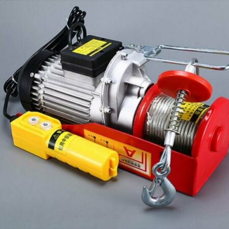 220V 100kg 200kg 220lbs 440lbs Electric Hoist Crane Portable Lifter Overhead Garage Winch Effort Elevator with Wired Remote Control