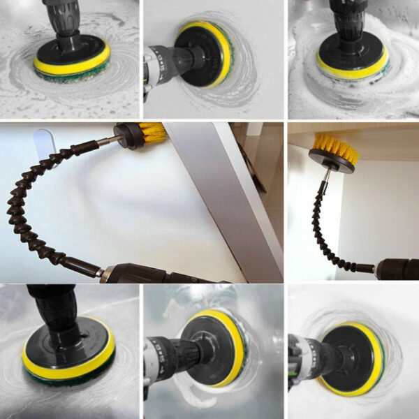 24pcs Cleaning Drill Brush Attachment Set Carpet Tile Power Scrubber Cleaner Attachment