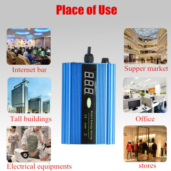 30KW Digital LED Display Voltage Power Energy Saver Box Saving Energy up to 35% EU/US Plug