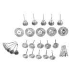 30pcs Stainless Steel Wire Brush Set Cleaner Polishing Brushes Cup Wheel For Dremel Rotary Tool