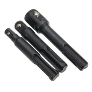 3Pcs Socket Impact Driver Adapter SDS Plus Shank 1/4 3/8 1/2 Inch Power Extension Drill Bit Bar