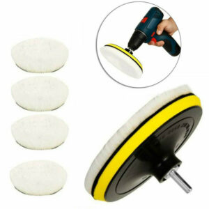 5-piece Set of Artificial Wool Waxing Cleaning Wool Pad Sponge Self-adhesive Polishing Disc for Mirror Polishing of Car Sofa Floor Glass