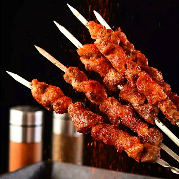 50PCS 30cm Stainless Steel BBQ Skewers Grill Roasting Meat Kebab Sticks Set