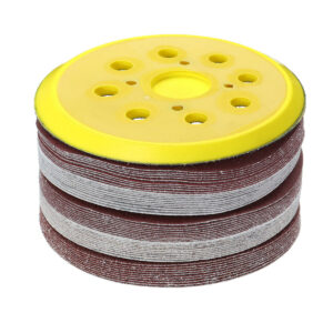 50pcs 125mm 60-240 Grit Sanding Sheet 8 Hole Pads Sandpaper with Polishing Pad