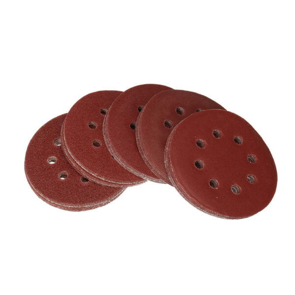 50pcs 125mm Sanding Disc Sandpaper with Backing Pads Grinder Sanders Drill Adaptor Polishing Pad