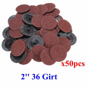 50pcs 36 Grit 2 Inch 50mm Roll Lock Sanding Discs Abrasive Tool for Dremel