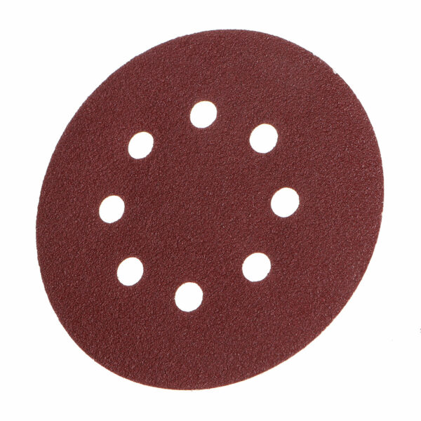 52Pcs Polishing Kit 8 Hole Disc Sandpaper 125mm Brushed Piece Air Milled Flocking Sandpaper Self-adhesive Sandpaper Set