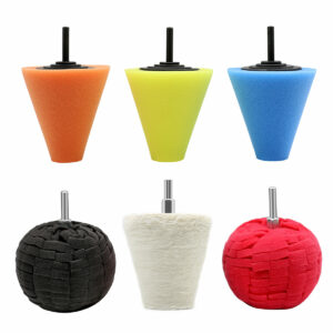 5/6/7 Pcs Car Polish Buffing Cone Pads + Polishing Ball Pad For Wheel Corner Drill Kit