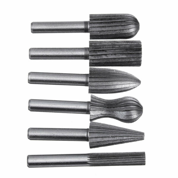 6pcs 6mm Shank Tungsten Steel Carbide Burrs For Rotary Drill Bit Die Grinder